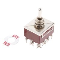 Magideal - Interruptor De Botón De 12 Pines, Interruptor De Palanca De Cobre, Cubierta Impermeable, Encendido/Apagado Plateado, 250V, 15A, Resistente, 403 Encendido Apagado Encendido