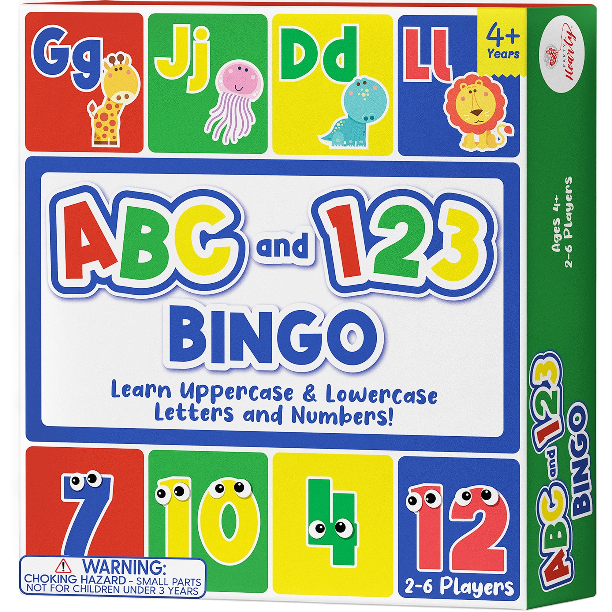 Juego De Mesa De Bingo Party Hearty Alphabet And Number Kids 4+