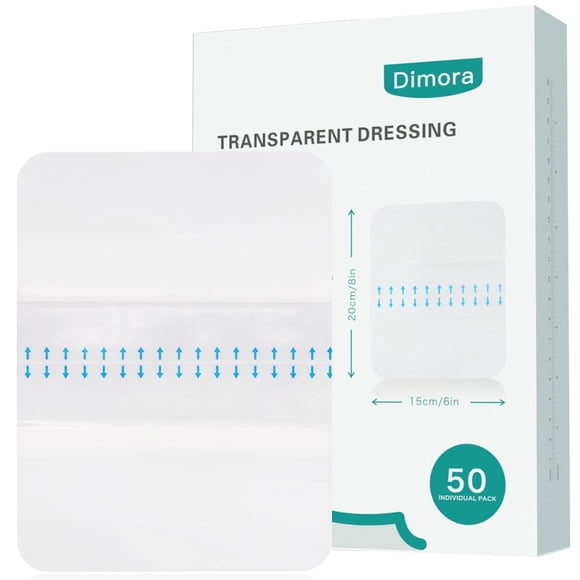 Película impermeable transparente para apósitos Dimora para heridas, 6 x 8 cm, 50 unidades