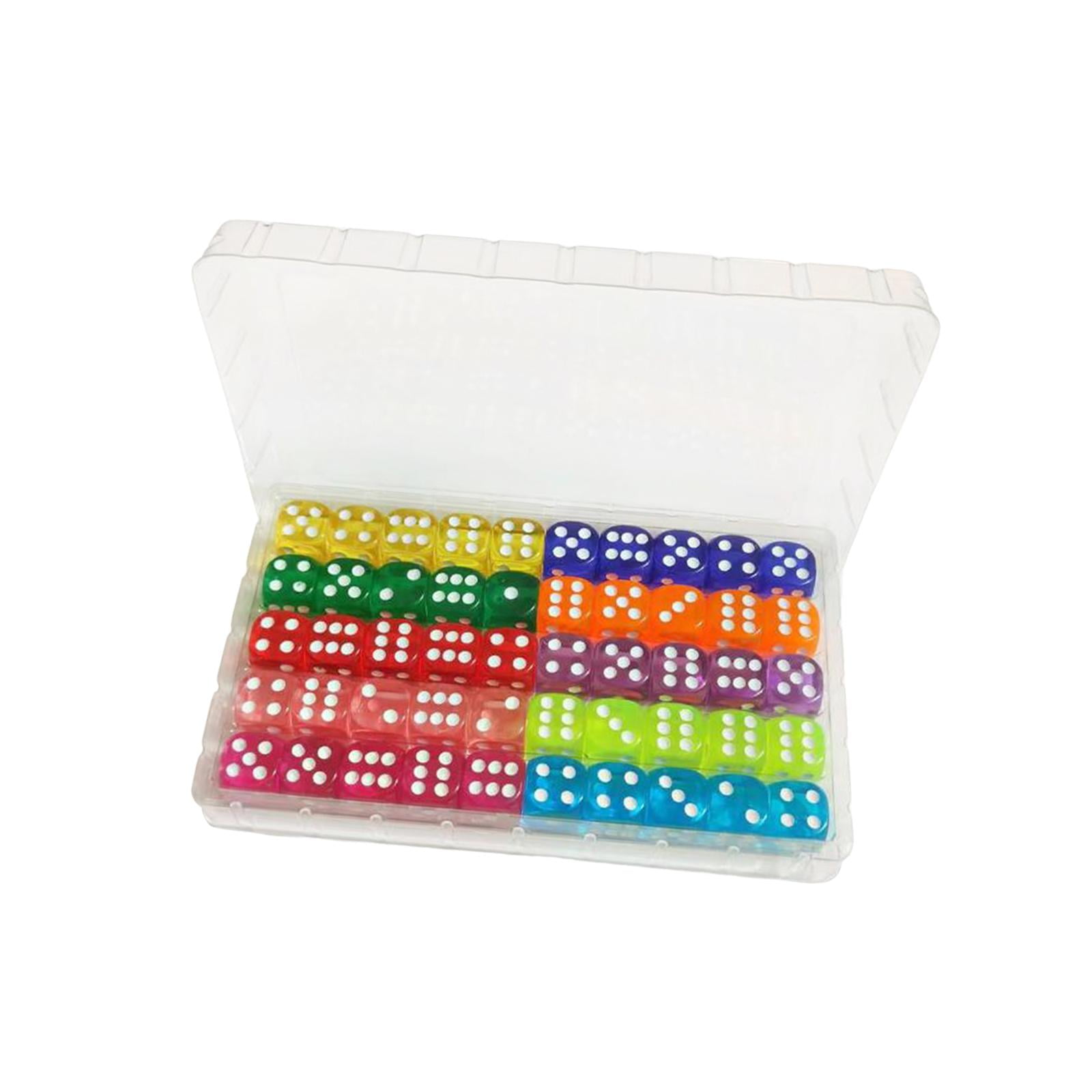 Bothyi - Juego De Dados De 50x6 Caras, Juguetes De Entretenimiento, Dados De 16mm Para Juego De Mesa, Juego De Cartas