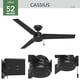 thumbnail image 2 of Ventilador de techo Hunter Cassius de 52" negro mate, 3 aspas, 2 of 9