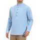 thumbnail image 4 of INSPIRE CHIC Camisa de Lino para Hombre con Patrón Henley de Manga Larga para la Playa S Azul, 4 of 5