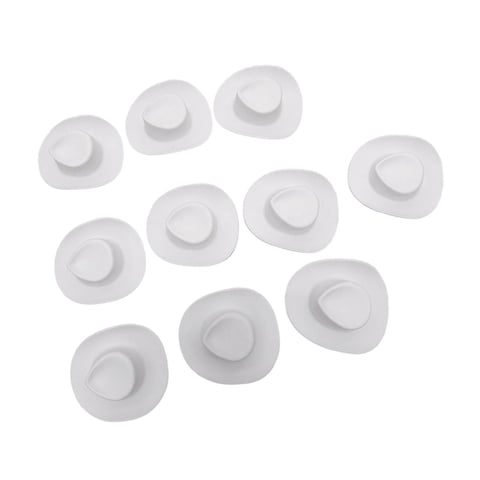 Magideal - 10 Piezas Mini Sombreros De Vaquero Casa De Muñecas, Lindo Mini Sombrero De Vaquera Escala 1/6, Sombrero De Muñeca Para Decoración De Casa De Muñecas , Blanco