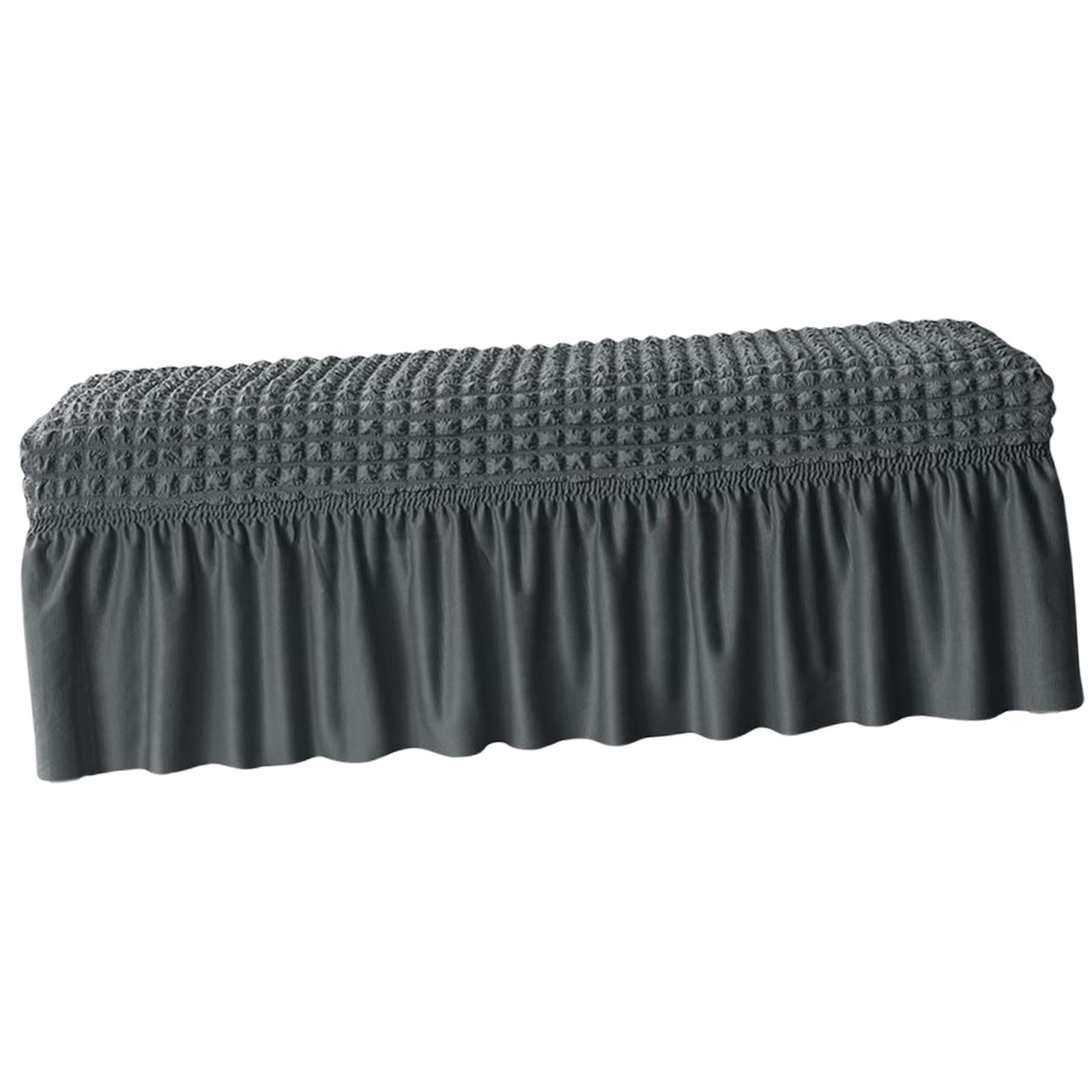Bothyi - Protector De Muebles De Asiento De Banco De Cubierta De Banco Largo Para Decoración De Hotel De Sala De Estar Gris Oscuro