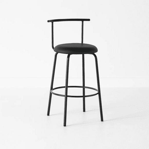 Taburete Oslo Metal y Cuero Sintético - Negro
