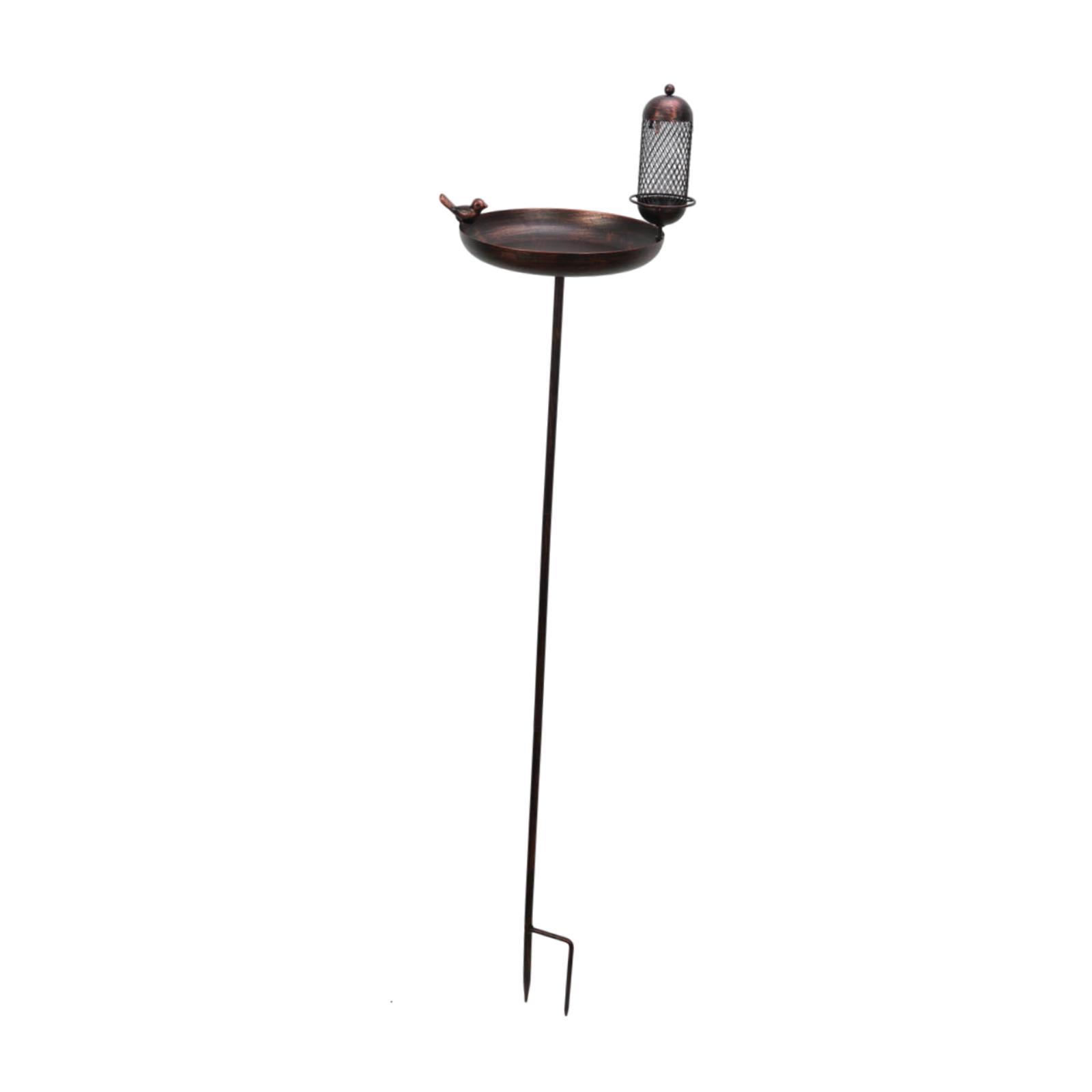 Ioensy - Baño Para Pájaros De Metal De 31 Cm Con Estaca Para Jardín, Ideal Para Patio Exterior