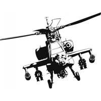 Rienda Libre Graphics - Decomural Apache Helicopter Ws-15938