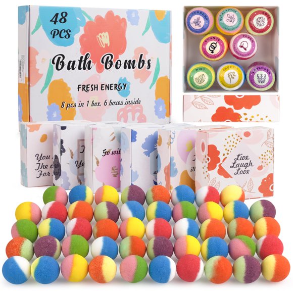 Set de regalo de bombas de baño Kainga Recka Natural Organic, 48 piezas