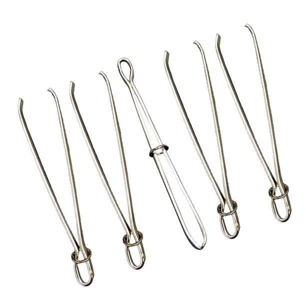 Enhebrador de cordón elástico Bodkin, 5 uds., pinzas de bloqueo automático, Clip de herramienta de costura fácil de tirar, 78mm para banda de cintura,