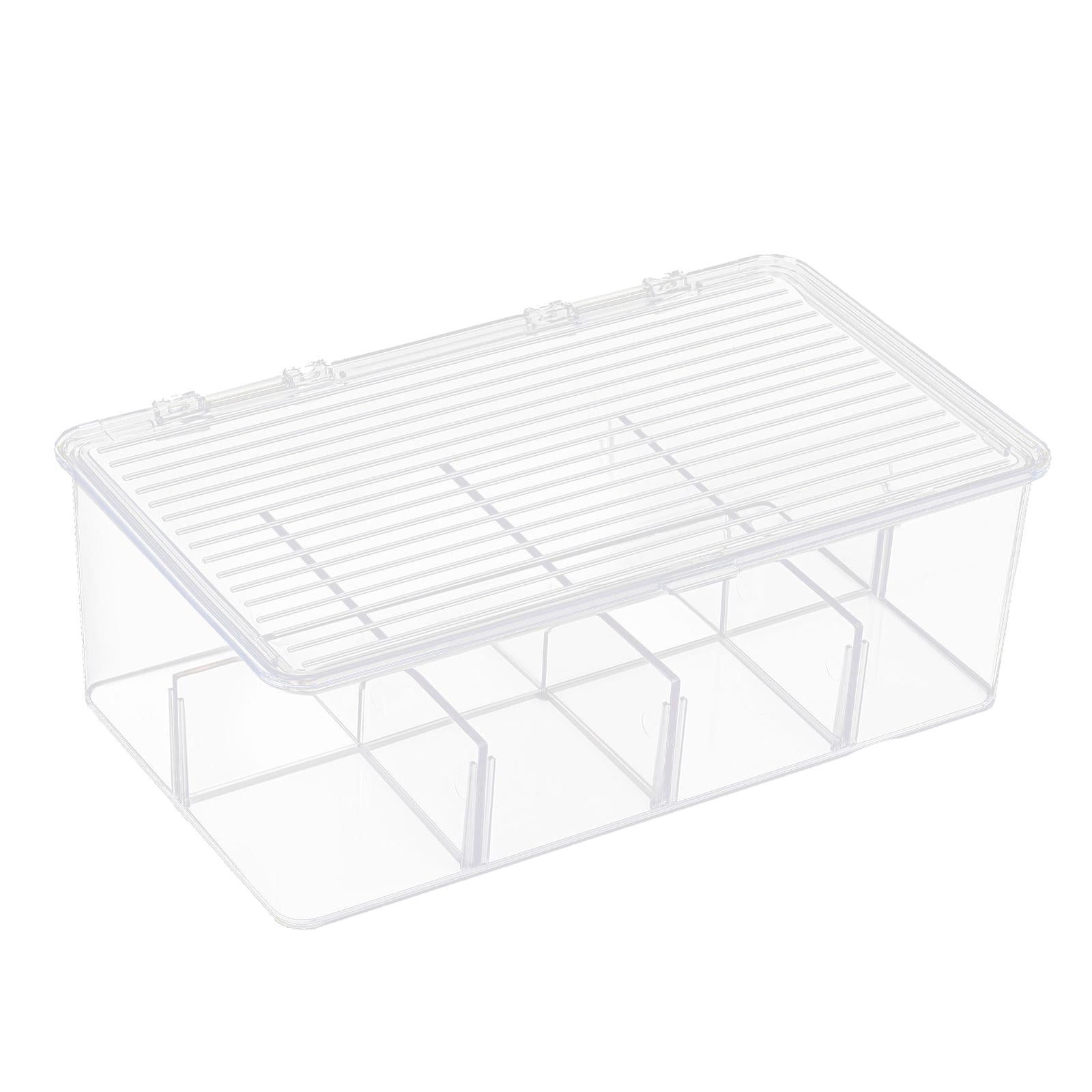 Bothyi - Caja Organizadora De Cocina Dividida, Caja De Almacenamiento De Té Para Nevera, Ventana, Cocina Con Tapa