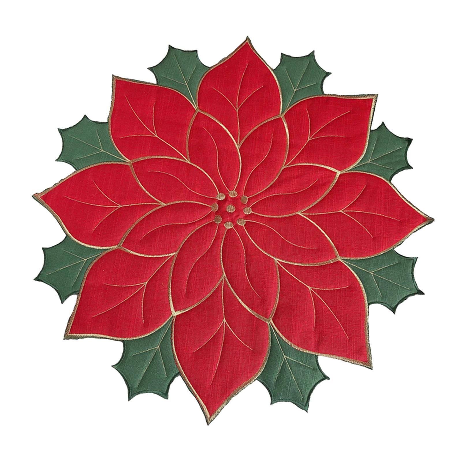 Magideal - Mantel Individual Navideño Para Mesa De Comedor, Posavasos Acolchado De Lino, Mantel Para Cena, Decoración Para El Hogar, Encimera, Cocina Y Comedor , Rojo 40cm