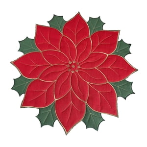 Magideal - Mantel Individual Navideño Para Mesa De Comedor, Posavasos Acolchado De Lino, Mantel Para Cena, Decoración Para El Hogar, Encimera, Cocina Y Comedor , Rojo 40Cm