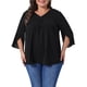 thumbnail image 1 of Agnes Orinda Conjuntos de Halloween para Mujeres Tallas Grandes Blusa de Gasa Cuello en V Manga 3/4 Verano Casual Túnica 3X Todo Negro, 1 of 6