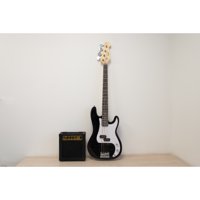 Alaguez - Pack Bajo Electrico Negro Con Amplificador 15W