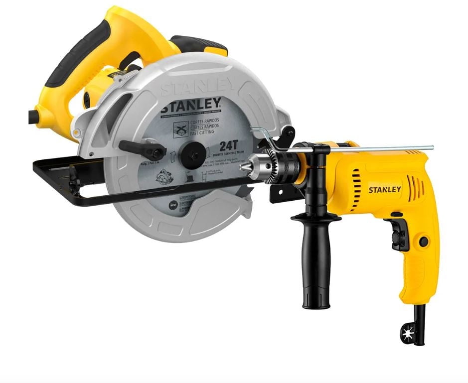 Stanley - Sierra Circular 7 1/4 1600W + Taladro Percutor 600W