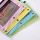 thumbnail image 3 of Estuche para lápices tamaño B5 con doble cremallera y dos bolsillos, de malla transparente, con cremallera, con remaches y 3 anillas (rosa), 3 of 6
