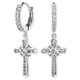 thumbnail image 4 of Pendientes , material de 14K chapado en oro Pendientes pequeños Pendientes de tuerca para hombres Mujeres Graduación Bodas Navi , Plata 1.1x0.39 pulgadas, 4 of 5