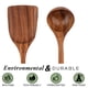 thumbnail image 3 of Utensilios de cocina de madera de teca para cocinar, antiadherentes, naturales y saludables, juego de 2 piezas, 3 of 5