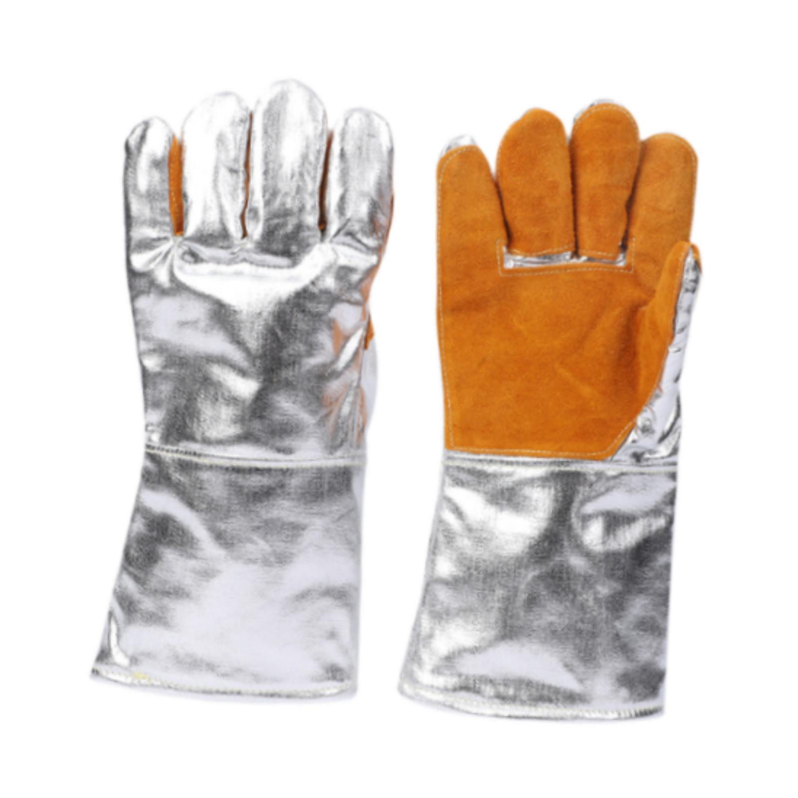 Magideal - Guantes De Protección Térmica, Guantes De Trabajo, Aislantes Del Calor, Cómodos, Ligeros, Retardantes De Llama, Resistentes A Altas Temperaturas, Guan Naranja
