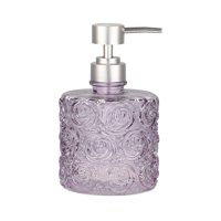 Dispensador De Jabón Indecor Home Marcella Glass, 400 Ml, Color Lavanda