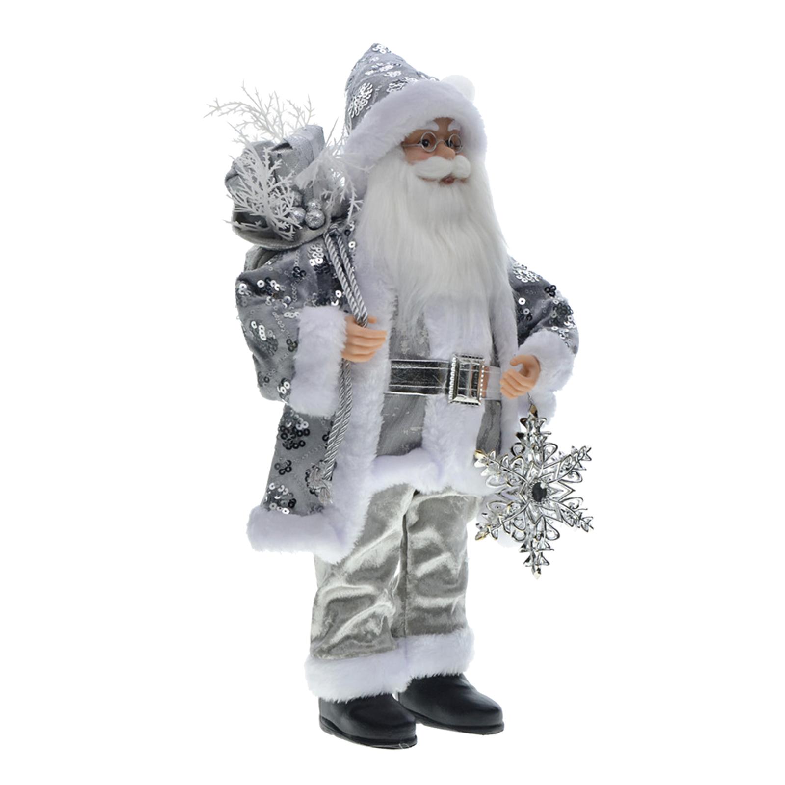 Bothyi - 2023 Navidad Papá Noel Muñeca Ropa De Lentejuelas 45 Cm De Altura Para Regalo Del Festival Gris