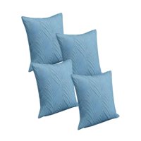 Genérico - Set De 4 Fundas De Cojin Serie Hojas 45X45 Cm Celeste
