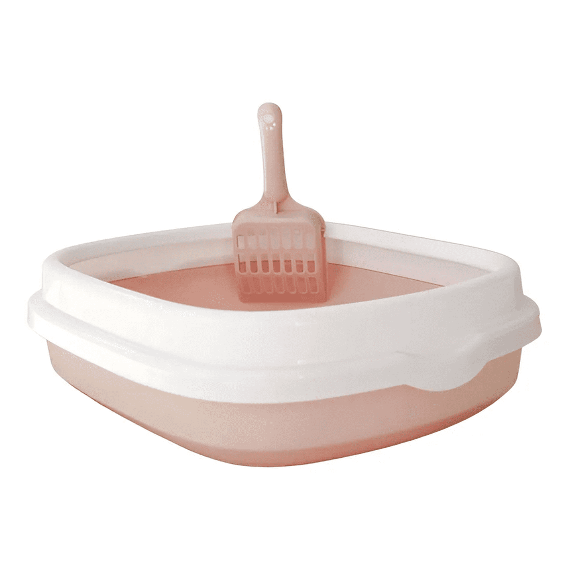 Arenero Para Gatos Con Pala Recogedora Pequeña 40x33x12 Cm Rosa