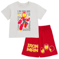 Conjunto Para Niños Pequeños Marvel Iron Man Remera Y Shorts 4T