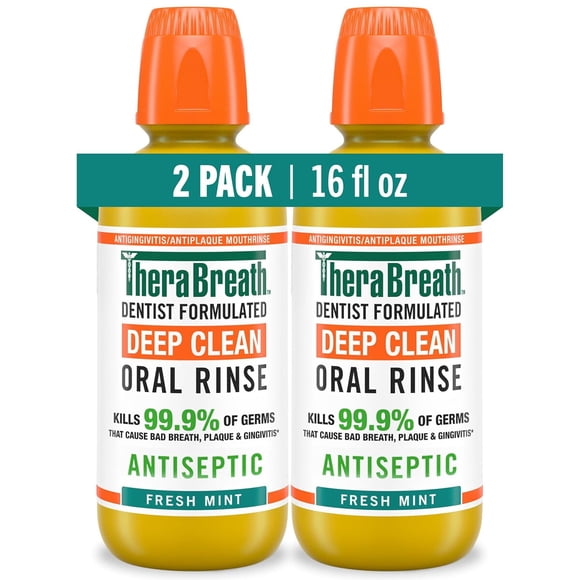 Enjuague TheraBreath Deep Clean, 2 unidades de 16 oz (473 ml)