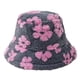 thumbnail image 1 of Sombrero de pescador de piel sintética con margaritas y flores de oveja para mujer, cálido y peludo para invierno, 1 of 5