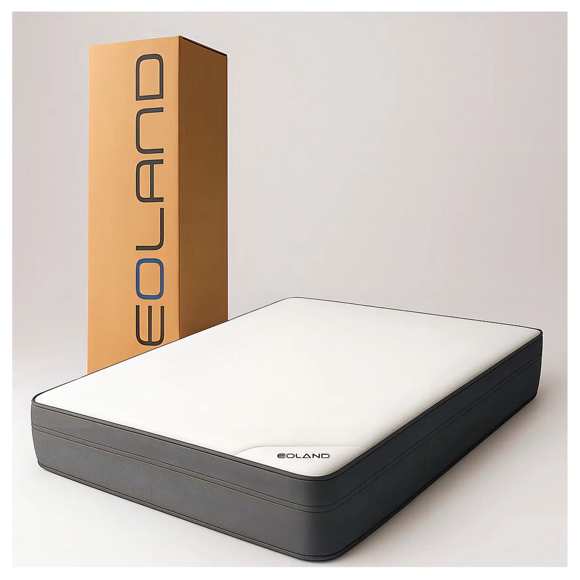 Eoland - Colchon 1 Plaza Espuma Individual Premium 105 X 190 X 22cm Blanco