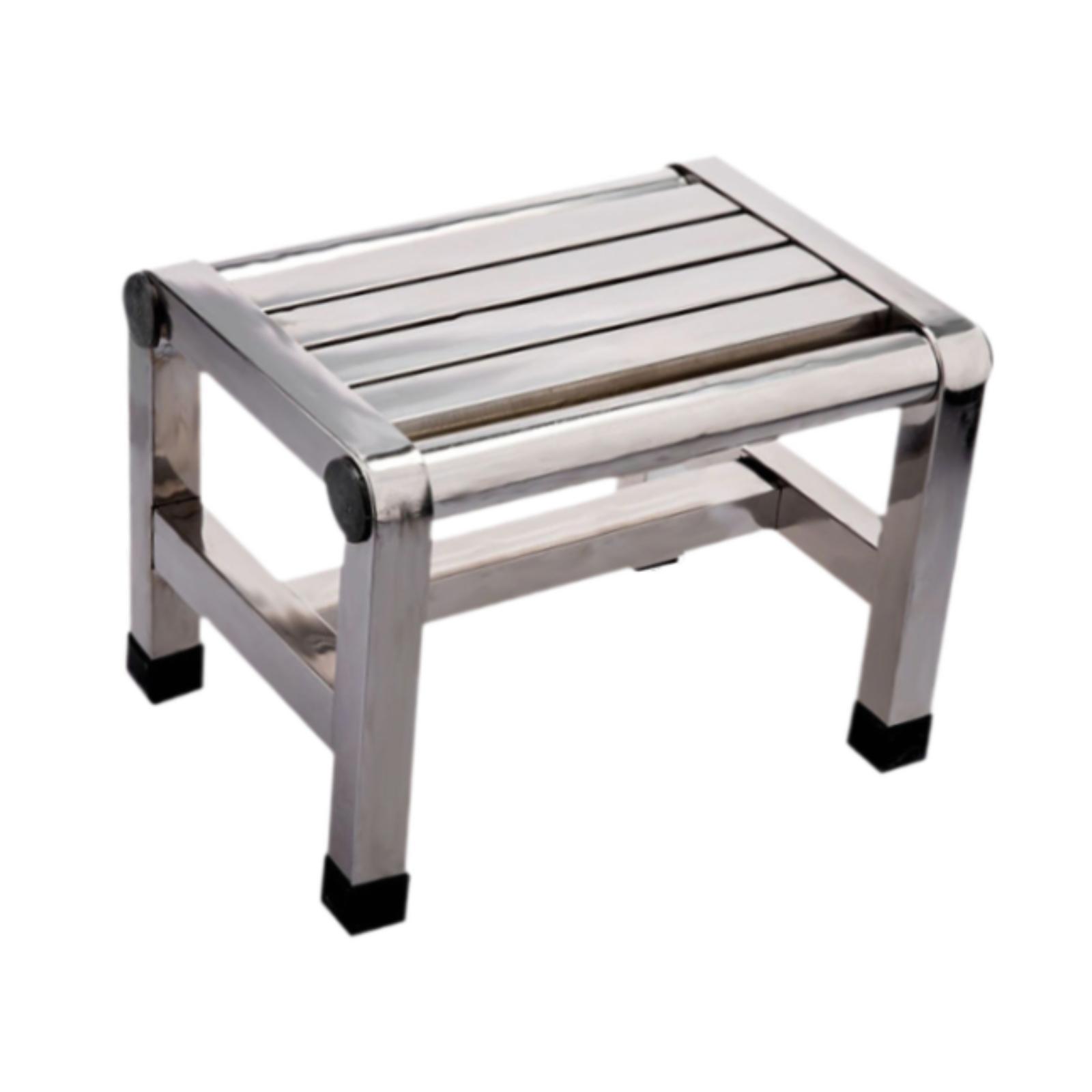 Magideal - Reposapiés Banco De Ducha Hogar Estable Antideslizante Taburete De Acero Inoxidable Taburete De Baño Para Sala De Estar Mesita De Noche Niños Adultos 285 Cm X 207 Cm X 205 Cm