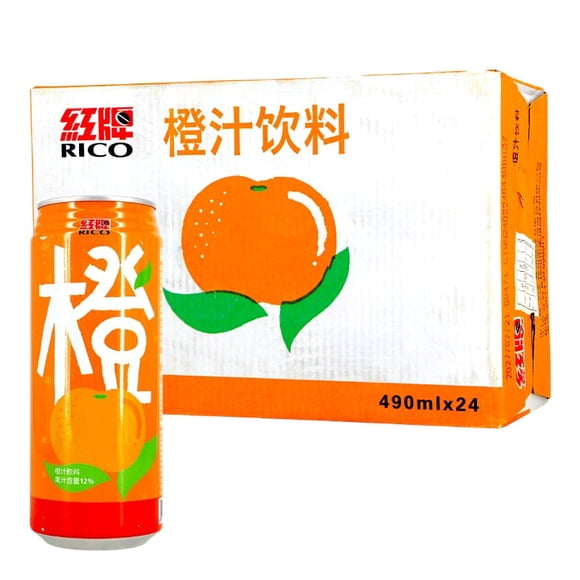Bebida Sabor  Naranja  Marca Rico 490 ml *  24  Latas