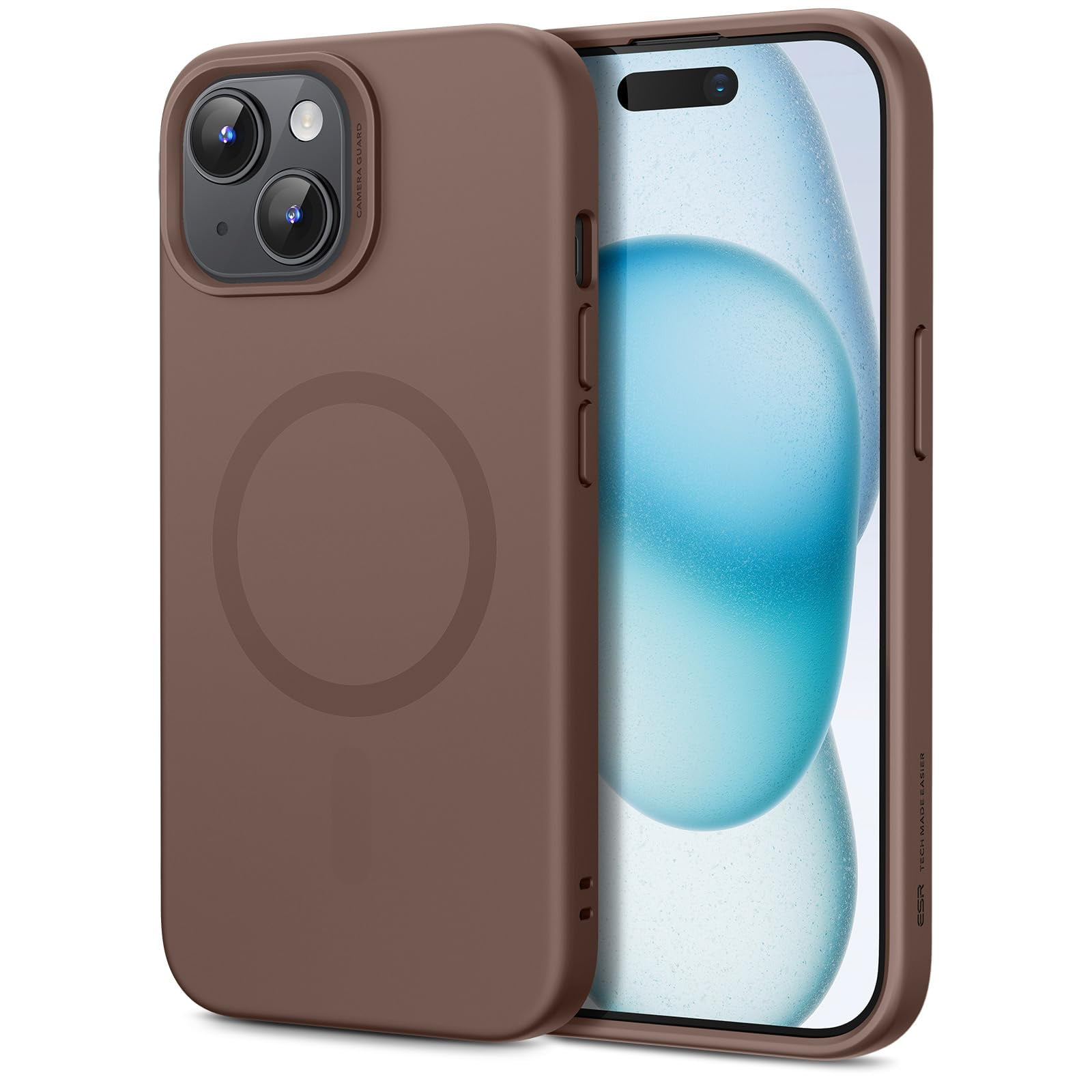 Funda De Teléfono Esr Para Iphone 15 Con Magsafe, Silicona Marrón