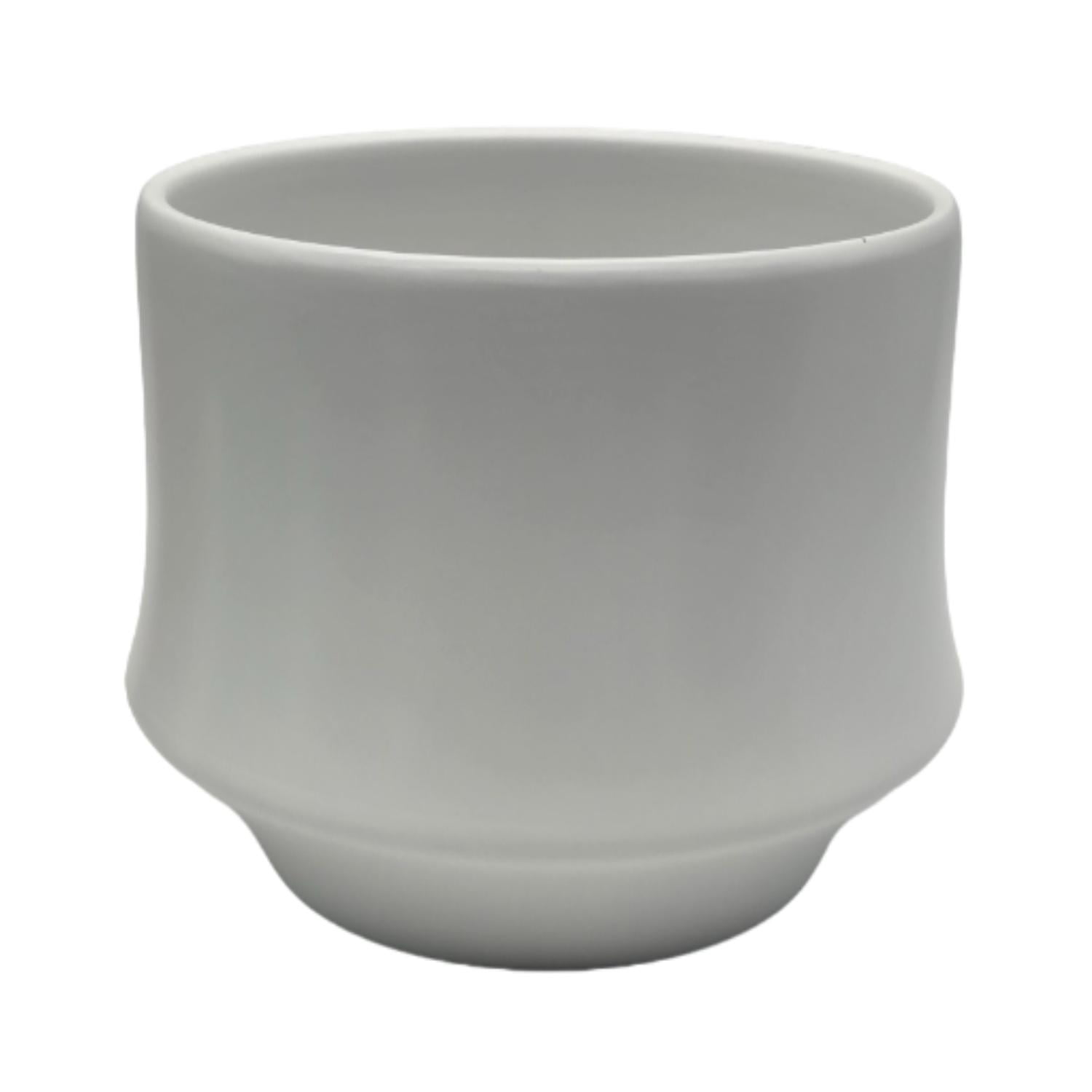 Fliperex - Macetero Maceta De Ceramica Elegante Blanco Liso Brillante S