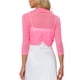 thumbnail image 3 of INSPIRE CHIC Bolero de Mujer Semi Transparente con Mangas 3/4 Cárdigan Corto Rosa L, 3 of 6