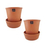 Pottery - Set De 2 Macetas Zaia 15 Cm Terrarcilla Y Sus Platos