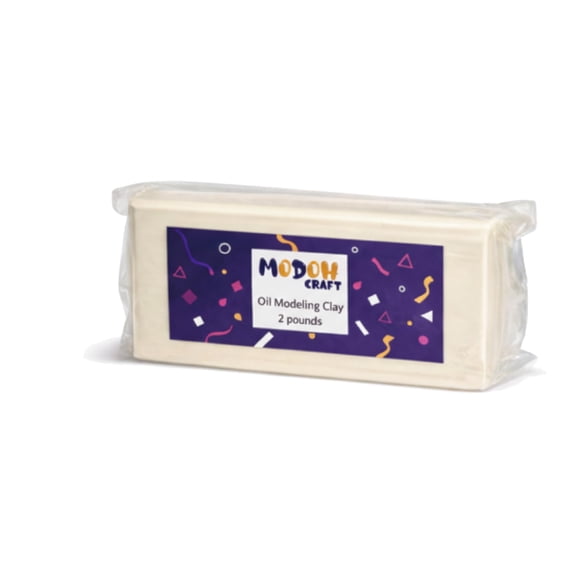 Plastilina para modelar MODOH a base de aceite, blanca, no tóxica, 0,9 kg