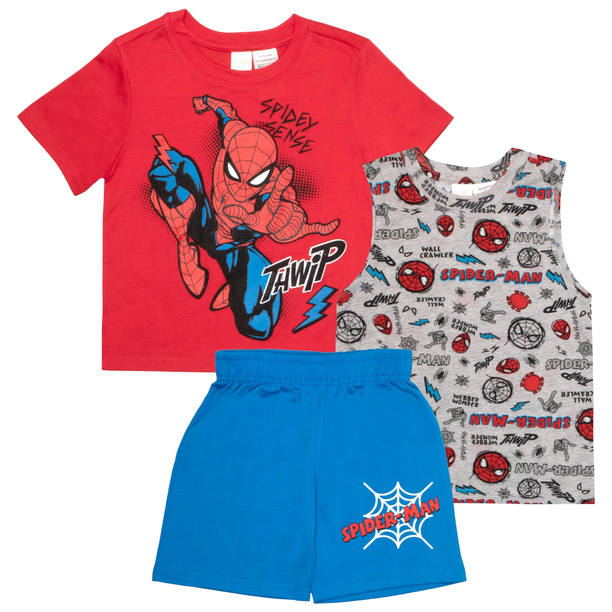 Conjunto Marvel Spider-man Para Niños 3 Piezas Talla 8 Rojo Gris Azul
