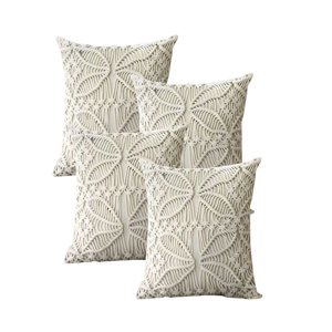 Genérico - Pack De 4 Fundas De Cojin Con Estilo Bohemio 45X45Cm Beige 03
