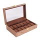 thumbnail image 1 of Caja De Reloj Organizador De Vitrina De Madera 12 Ranuras Grano De Madera De Nogal, 1 of 5