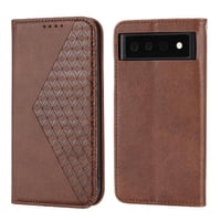 Funda Flip Foxdock Para Google Pixel 6 , Estilo Billetera Con Diseño Rombo, Correa De Mano Y Soporte, Uso Diario