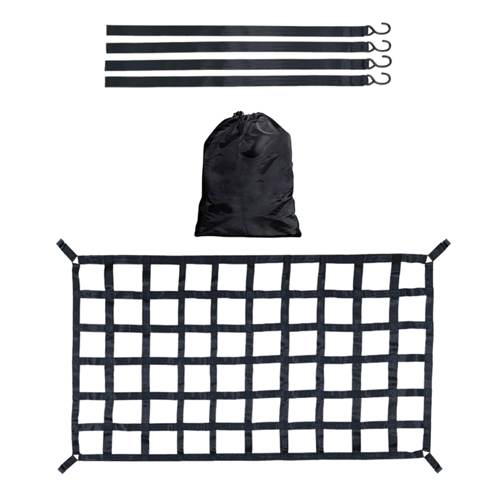 Magideal - Red De Carga Para Camioneta, Organizador De Malla Para Cama, Accesorios De Instalación Simples, Red Negra Altamente Elástica Para Cama De Camión Para L