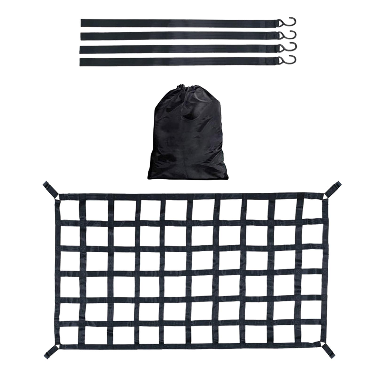 Magideal - Red De Carga Para Camioneta, Organizador De Malla Para Cama, Accesorios De Instalación Simples, Red Negra Altamente Elástica Para Cama De Camión Para L