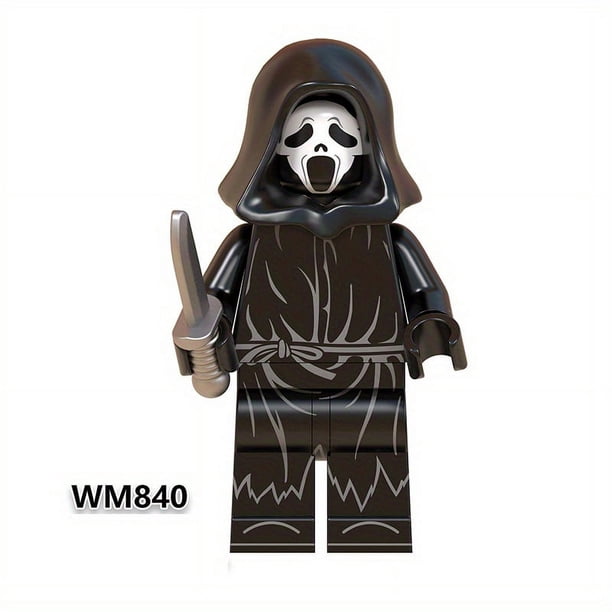 1pc Horror Movie Character Assemble Building Blocks, Ornaments, Mini Action Dolls, Good Educational Toys For Children, Halloween Decor, Christmas Gift
