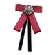 thumbnail image 2 of Broche de cinta de corbata de lazo, decoración de corbata de bownot, alfiler de cuello para mujeres, elegante corbata de diamantes de imitación para Rojo, 2 of 5