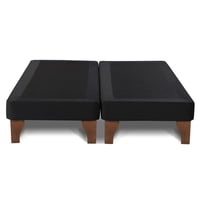 Dulces Sueños - Base De Cama Europea 2 Plazas Negro Felpa 150X190Cm