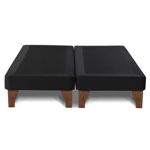 Dulces Sueños - Base De Cama Europea 2 Plazas Negro Felpa 150X190Cm