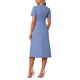 thumbnail image 3 of INSPIRE CHIC Vestido de maternidad para el Día de la Madre de mujer, línea A, cuello redondo, manga corta, elástico, verano, oficina, trabajo, midi, embarazo, talla S, gris azul, 3 of 6