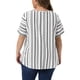 thumbnail image 3 of Agnes Orinda Blusa de Mujer Talla Grande Cuello Redondo Manga Corta a Rayas Blusa Casual de Moda T-shirt 3X Blanco, 3 of 6